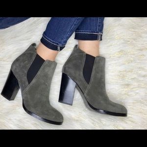 Marc fisher MFSAINT grey and black suede bootie